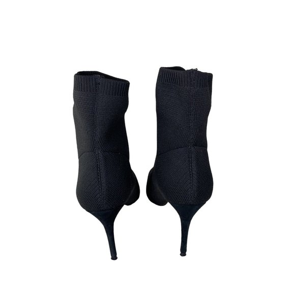 Something Navy Ladies Heeled Booties knit pull on Black pointed toe Size 8 - Picture 3 of 7